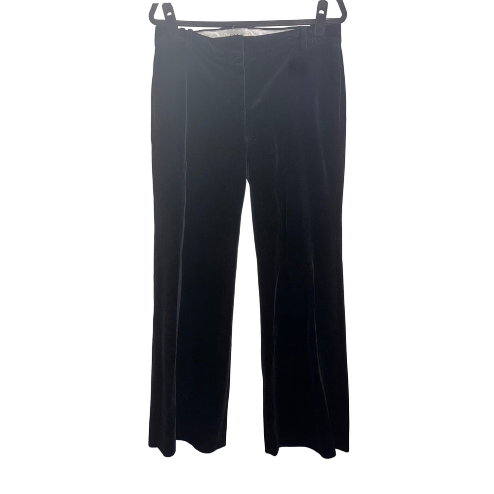 Chloe Black Velvet Trousers France Straight Leg Pants Size 40/8? FLAW